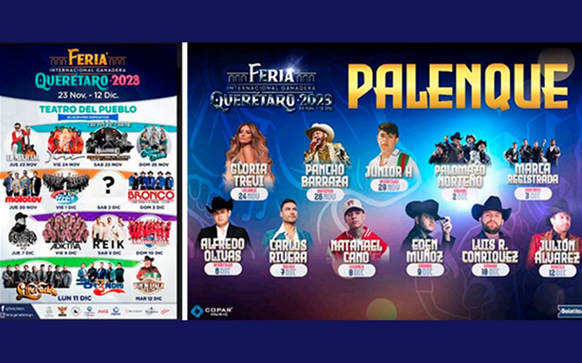 Confirman cartel del palenque de la Feria Ganadera de Querétaro